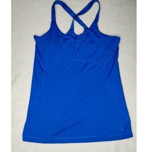 Adidas Climalite Tank Top‎ Athletic Cross Back Blue Activewear Top Medium
